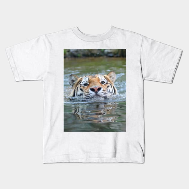 Tiger 028 Kids T-Shirt by JAMFoto